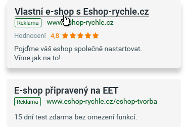 PPC reklamy Eshop-rychle