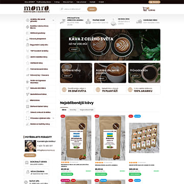 Náhľad e‑shopu KávaMonro.cz