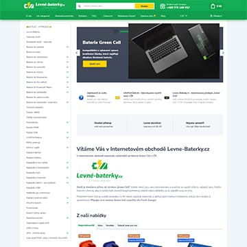 Náhľad e‑shopu Levné-baterky.cz