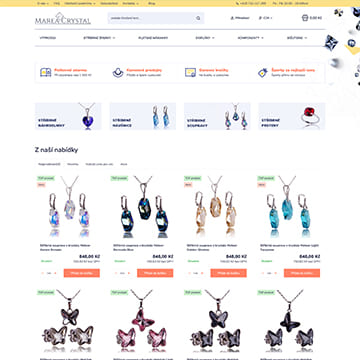 Náhľad e‑shopu MareaCrystal.cz