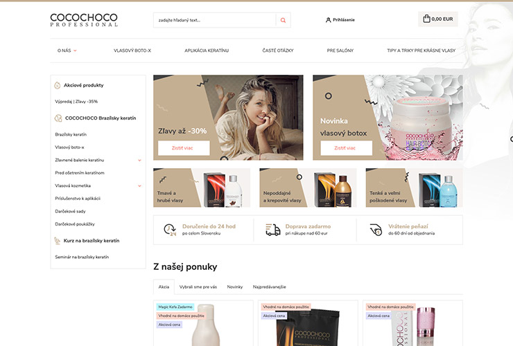 Náhled e-shopu CocoChocoKeratin.sk