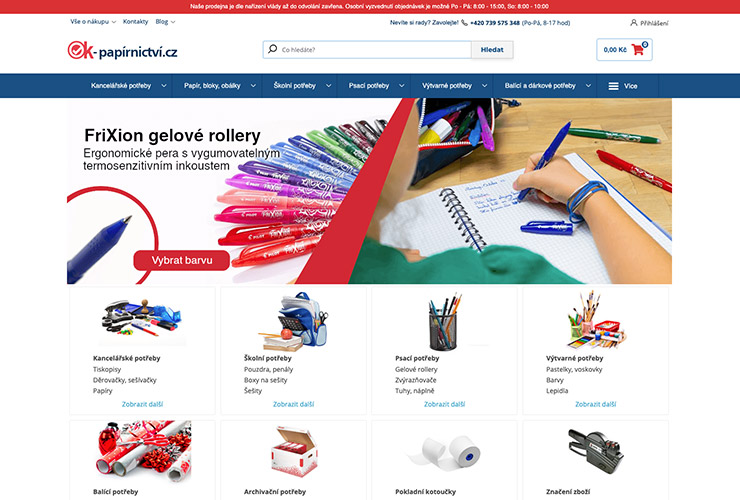 Náhled e-shopu OK-papírnictví.cz